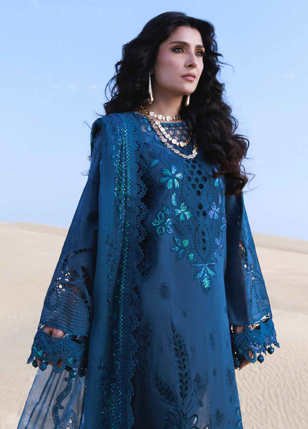 Aman by Nureh Unstitched Embroidered Luxury Lawn 3 Piece Suit NU26UA NE-229 - Festive Collection