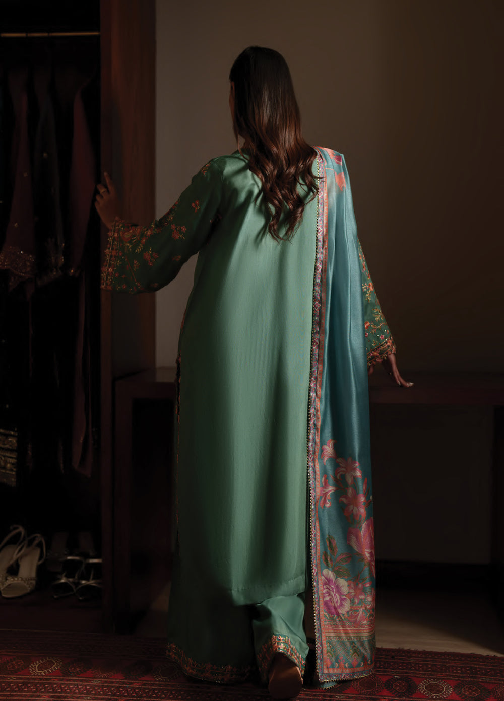 Eala by Casuallite RTW Embroidered Silk Viscose 3 Piece Suit CL26PSEA 02 ELARA - Festive Collection