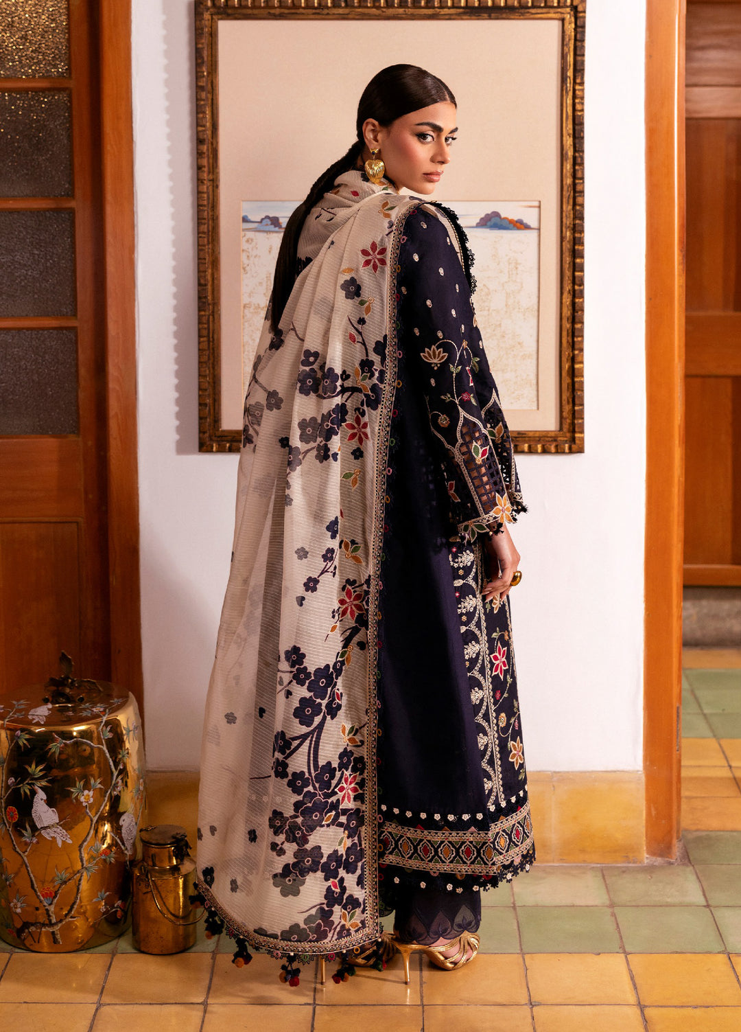 Shahkaar by Jazmin Unstitched Embroidered Lawn 3 Piece Suit JZ26USE SL26-D07 - Eid Collection