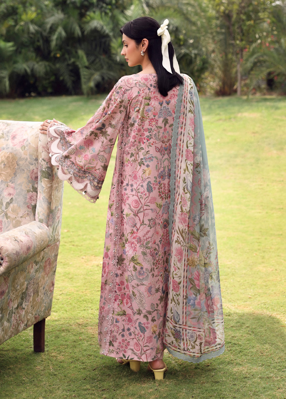 Belladore by Elaf Premium Unstitched Printed Lawn 3 Piece Suit EL26ULB Chessa EPA-3A - Summer Collection