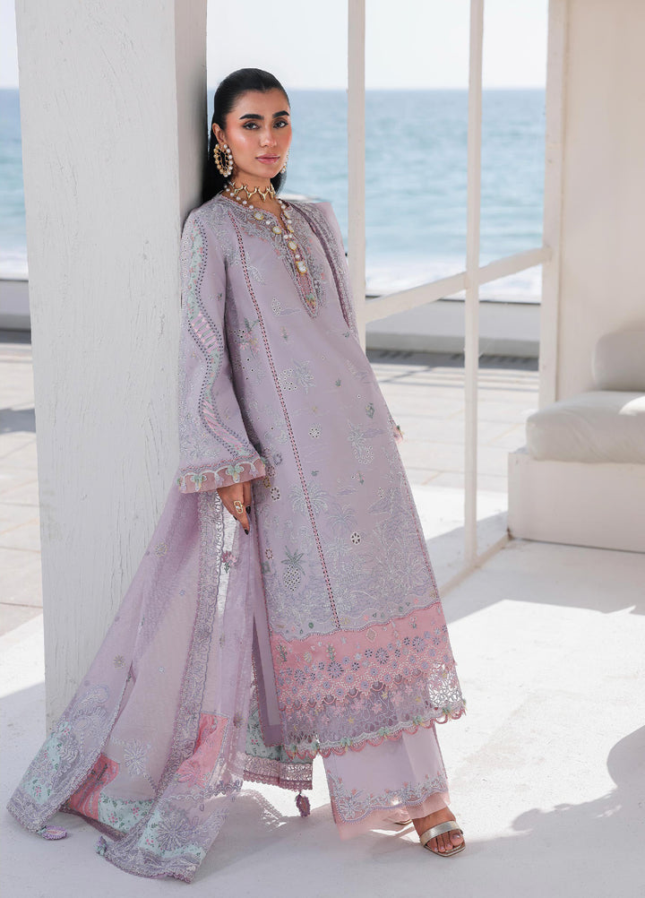 Sahil by Qalamkar Unstitched Embroidered Luxury Lawn 3 Pcs Suit QLK26US SA-11 Rehma - Summer