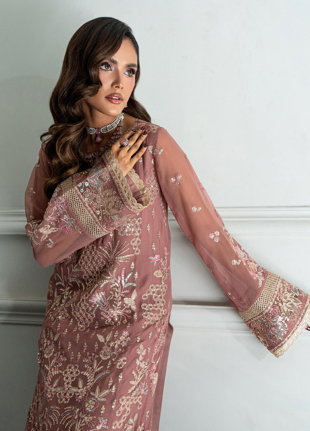 Maison d'or by Sahane Unstitched Embroidered Chiffon 3 Piece Suit CT-27007 MELLONY - Festive Collection