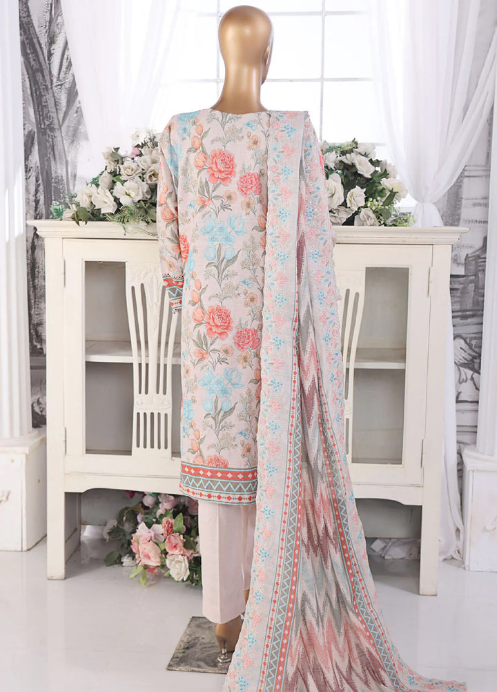 Hz Textiles Embroidered Khaddar Suits Unstitched 3 Piece PKE-201 - Winter Collection