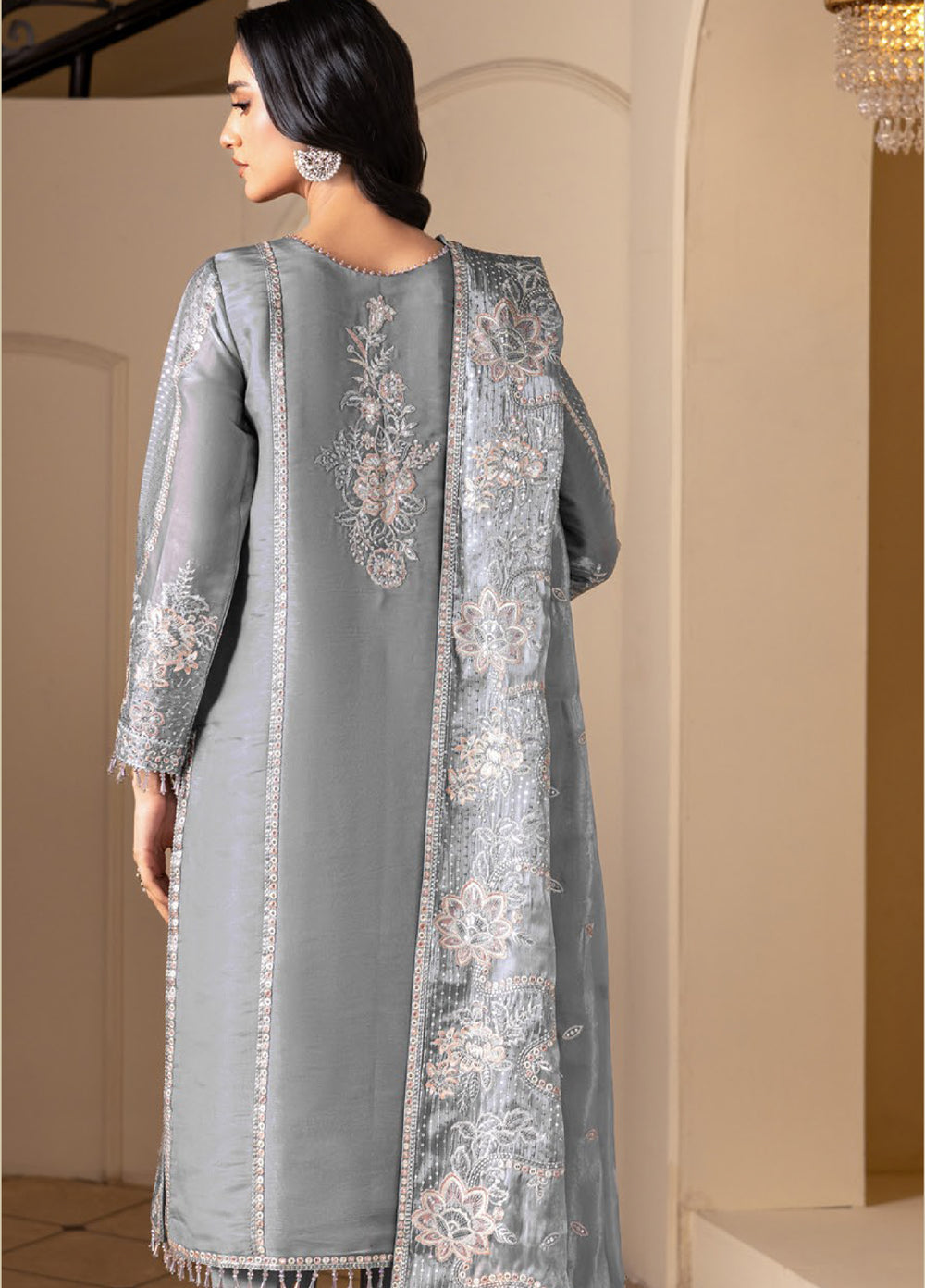 Aaina by Alizeh Unstitched Embroidered Sheesha Silk 3 Piece Suit AF26UASS D-4 KUNDAN - Festive Collection