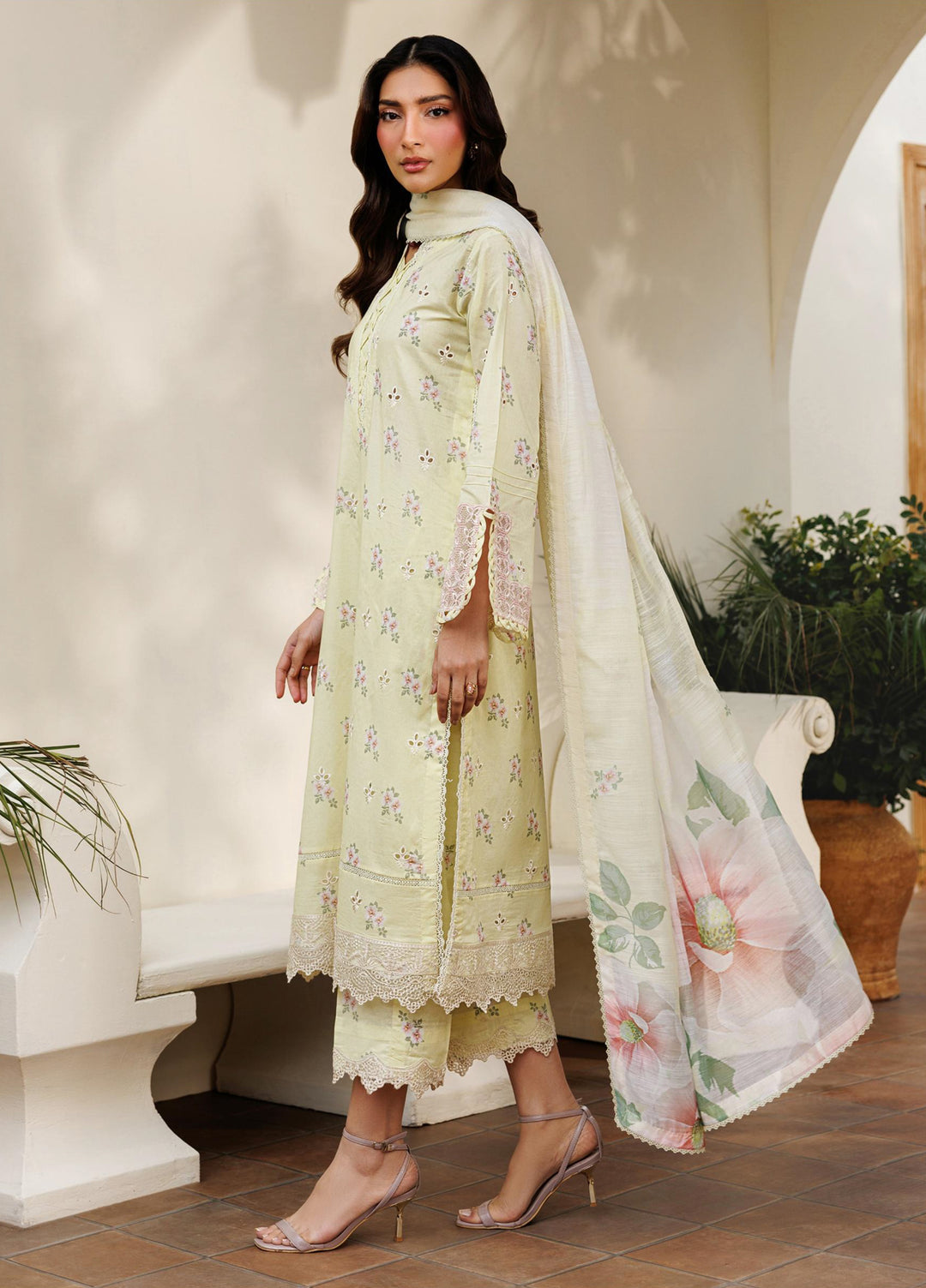 Amani by Zarif RTW Embroidered Lawn 3 Piece Suit ZR26PAL Daahr - Eid Collection