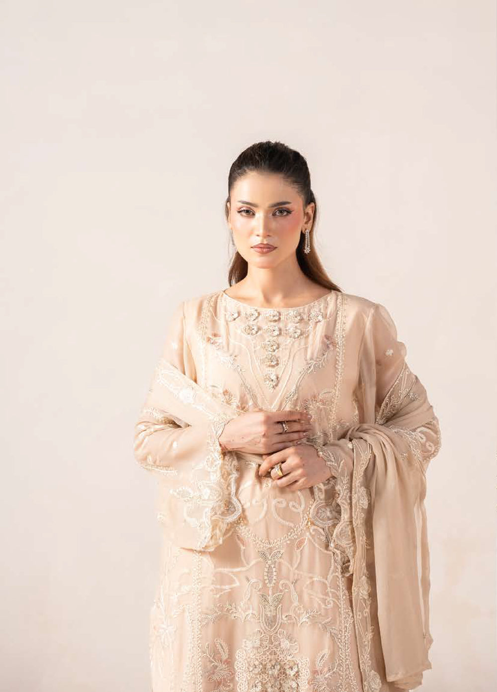 Anaya Noor by Zebtan Unstitched Embroidered Chiffon 3 Piece Suit ZB26UAN AN-09 - Festive Collection