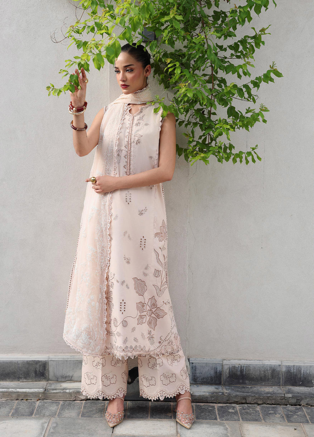 Q Line by Qalamkar Unstitched Embroidered Lawn 3 Piece Suit QLK26ULQ MILA QKL-10 - Festive Collection