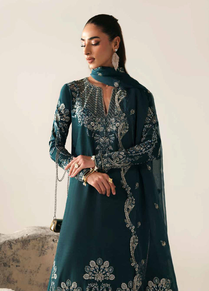 Serein Luxe by Emaan Adeel Unstitched Raw Silk Embroidered Suits 3 Piece EA25SL D-4 Starlight Sway - Festive Collection