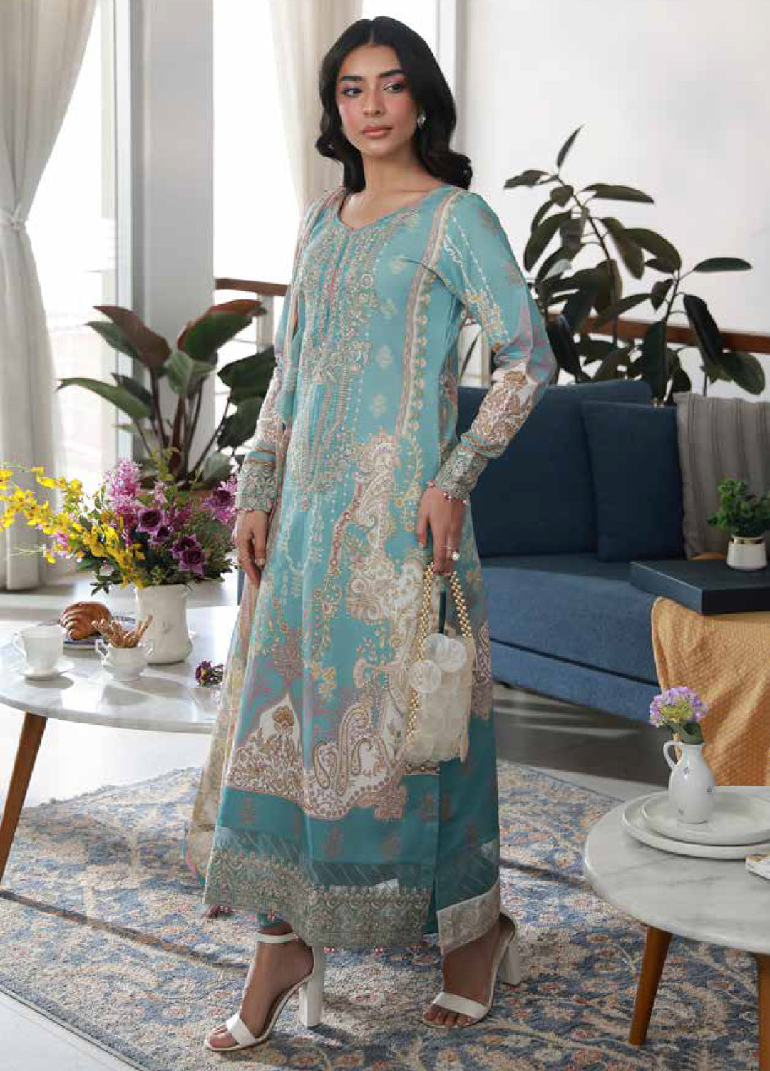 Delia by Gulaal Unstitched Embroidered Lawn 3 Piece Suit GL26UD D-1 Eidra - Summer Collection