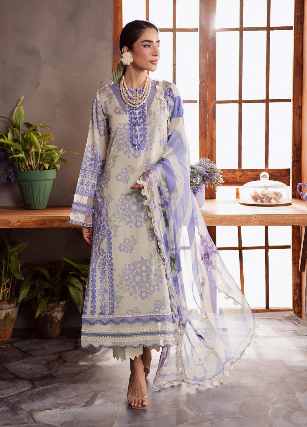 Signature Prints by Nureh Unstitched Printed Lawn 3 Piece Suit NU26USL SP-159 - Summer Collection