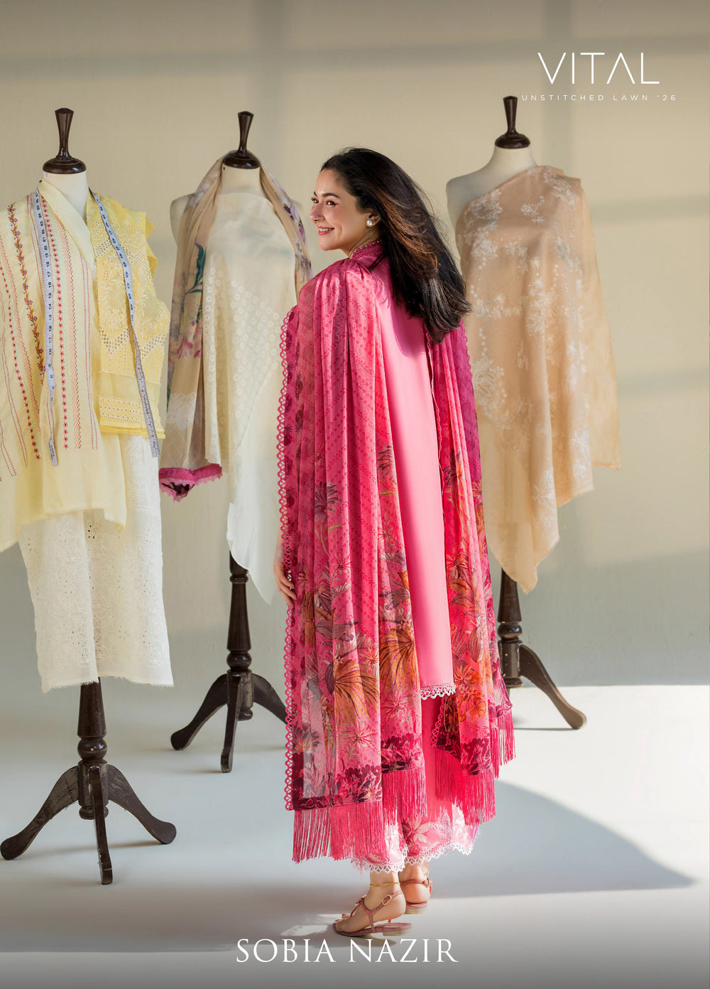 Vital by Sobia Nazir Unstitched Embroidered Lawn 3 Piece Suit SN26UVL 8A - Summer Collection