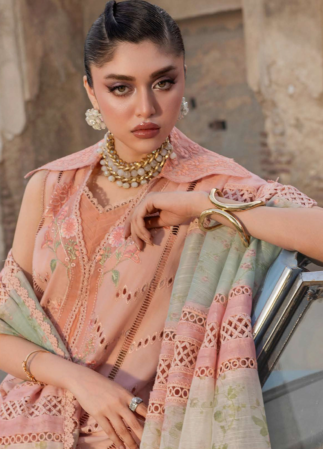 Bloom by Saira Shakira Unstitched Embroidered Lawn 3 Piece Suit SSR26ULB AMBRE-07A - Eid Collection