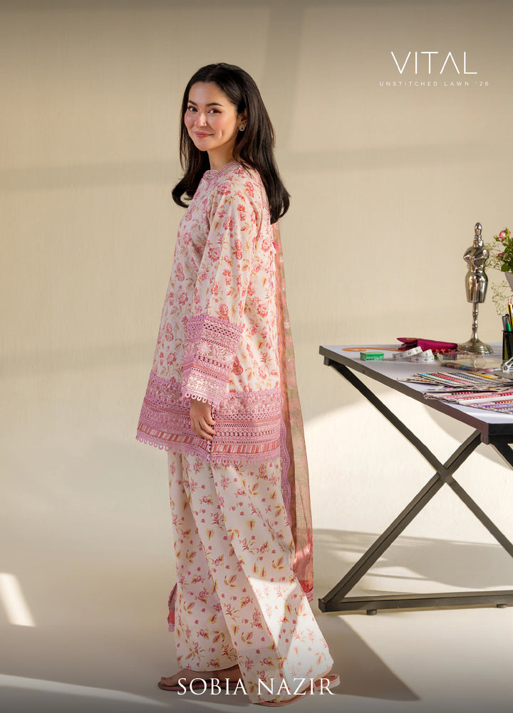 Vital by Sobia Nazir Unstitched Embroidered Lawn 3 Piece Suit SN26UVL 1A - Summer Collection