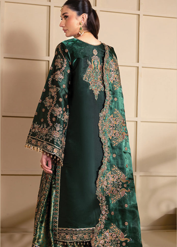 Aaina by Alizeh Unstitched Embroidered Sheesha Silk 3 Piece Suit AF26UASS D-11 GOTA - Festive Collection