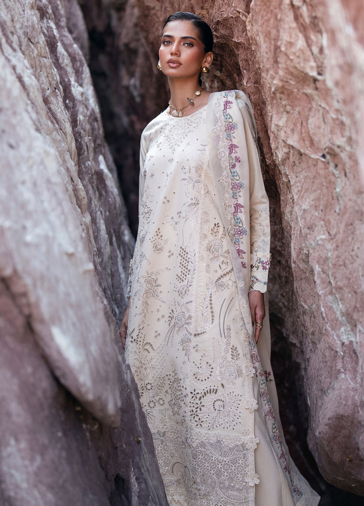 Florent Unstitched Embroidered Luxury Lawn 3 Piece Suit FL26UL FL-3A - Festive Collection