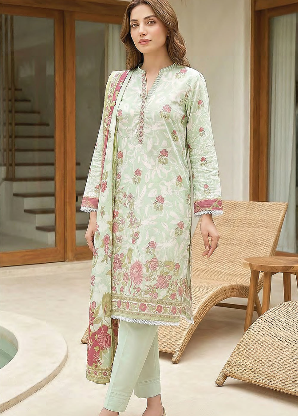 Summer Prints by Lakhany Unstitched Printed Lawn 3 Piece Suit LSM26USP LG-SG-0114 - Summer Collection