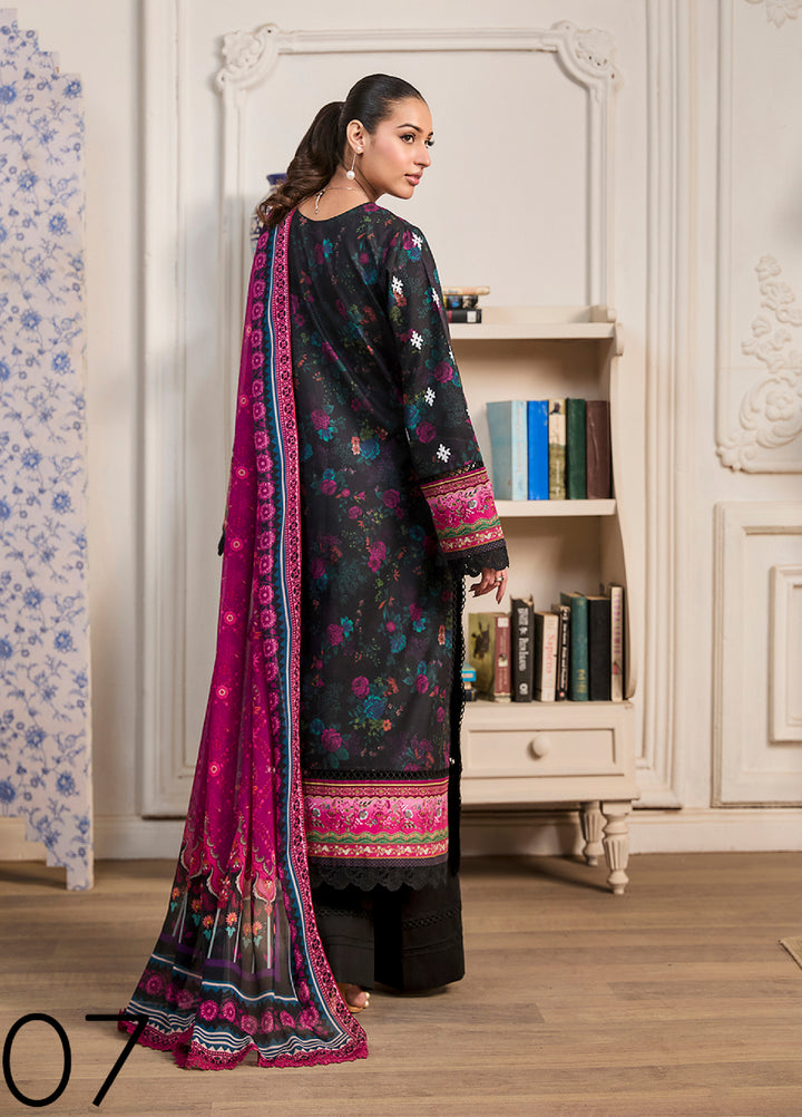 Raha Summer Prints by RajBari Unstitched Printed Lawn 3 Piece Suit RB26URVI D-7 - Summer Collection