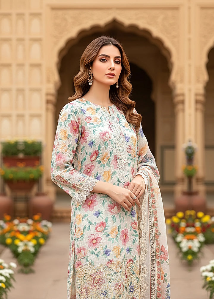 Lakhany Summer Essentials Embroidered Unstitched Lawn 3 Piece Suit LSM26USE LG-SG-0049 - Ramadan Collection