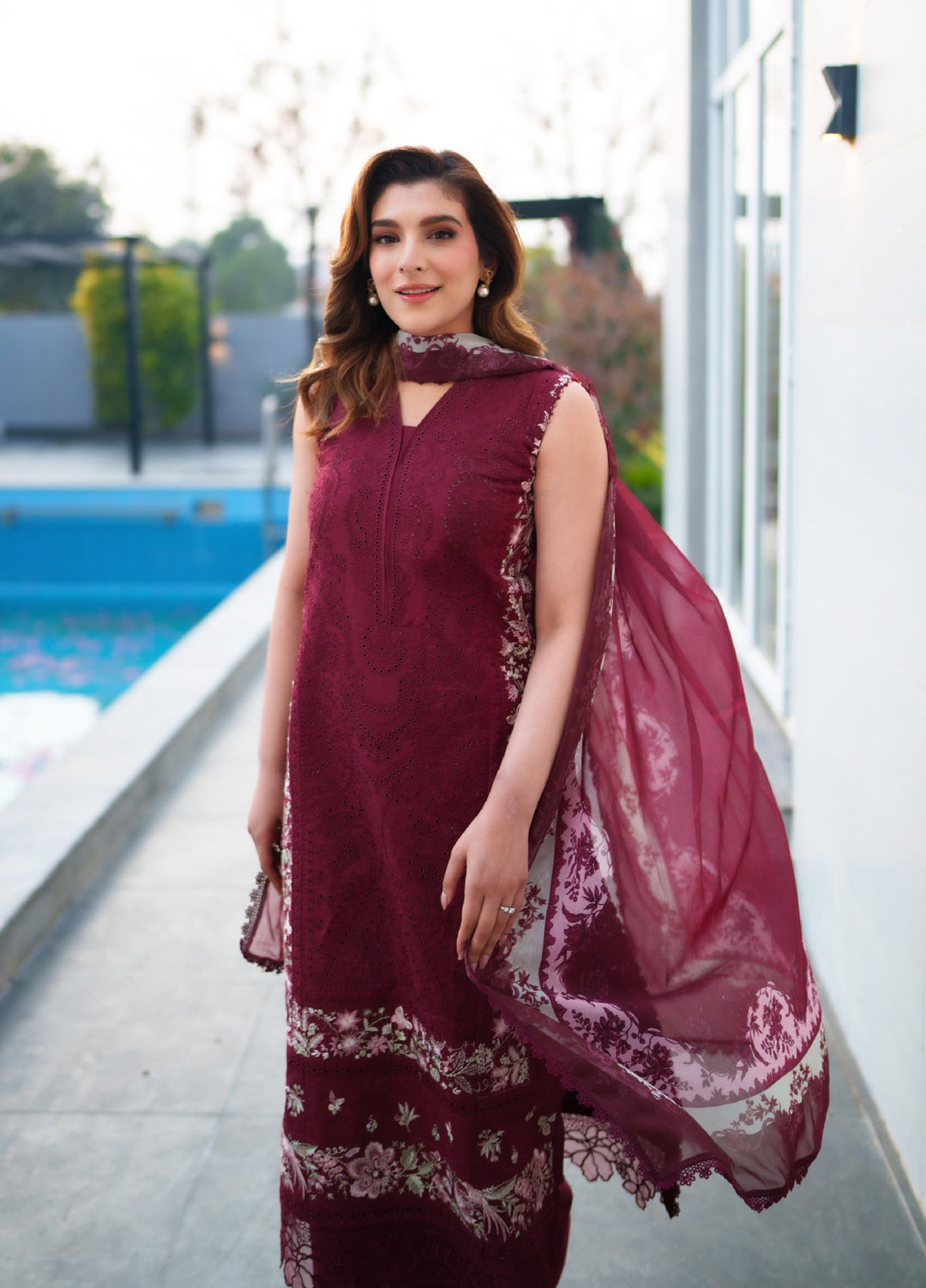 Symphony by Neeshay Unstitched Embroidered Luxury Lawn 3 Piece Suit NSH26US D-2 Viella - Summer Collection