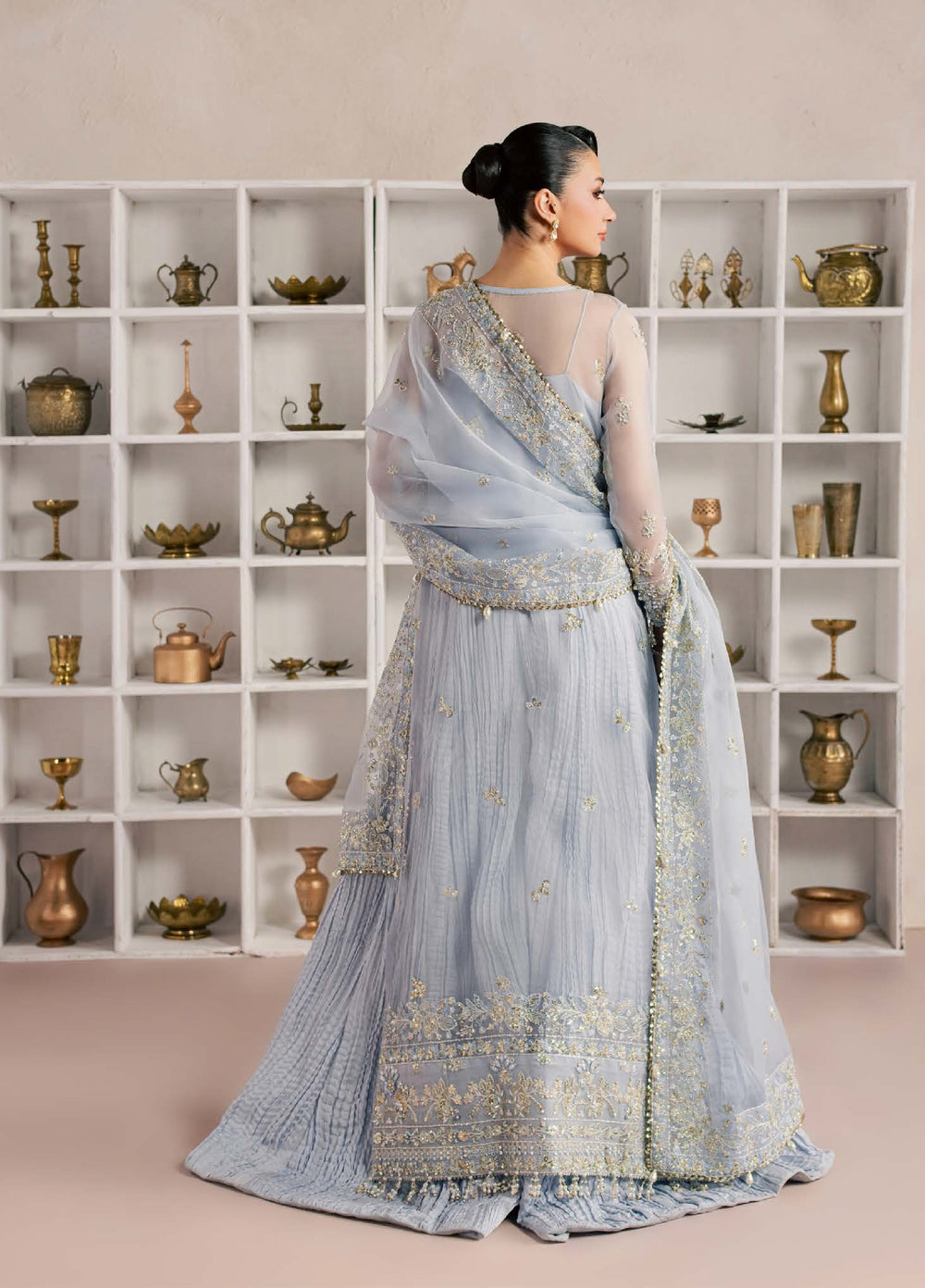 Sorelle by Aylin Unstitched Hand work Organza 3 Piece Suit AY26US Azura - Festive Collection