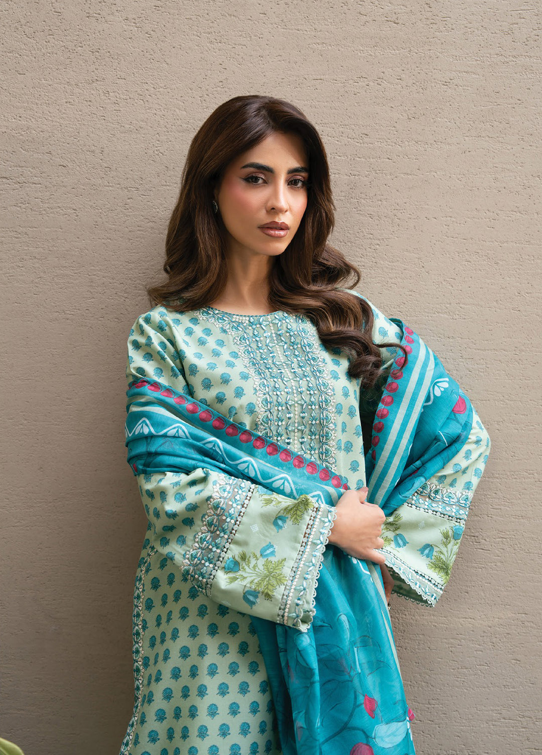 Layana by Xenia Formals Unstitched Embroidered Lawn 3 Piece Suit XE26ULL D-4 Zahara - Summer Collection