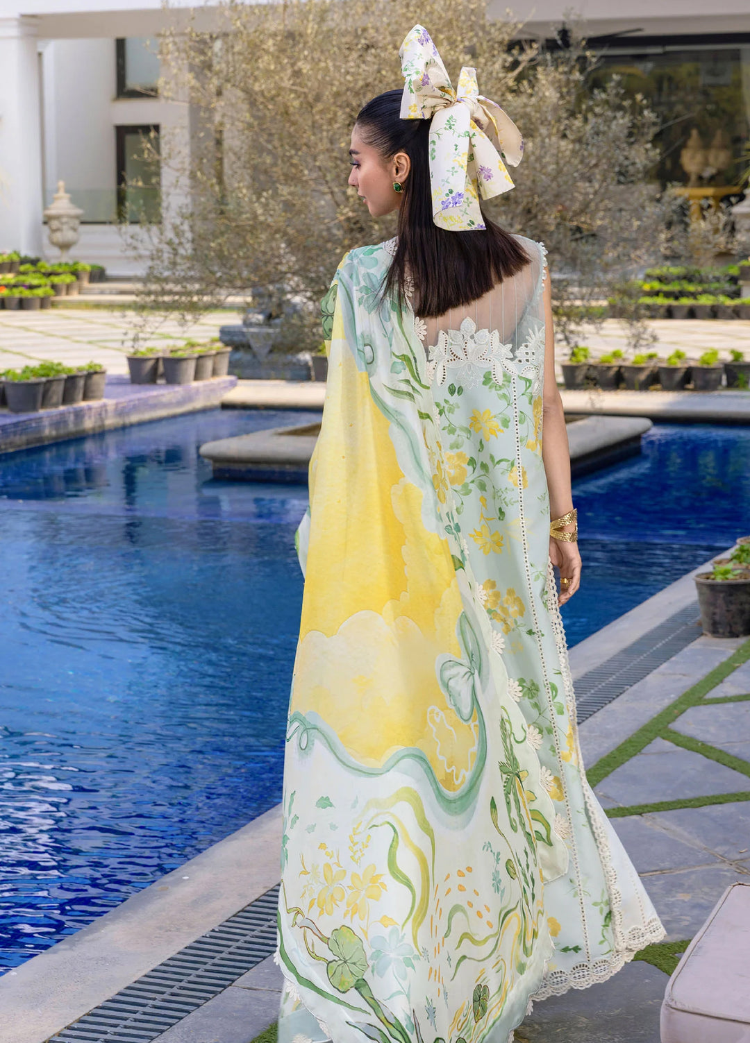 Flow by Crimson Unstitched Embroidered Lawn 3 Piece Suit CR26UFL D4 B-Mint - Festive Collection