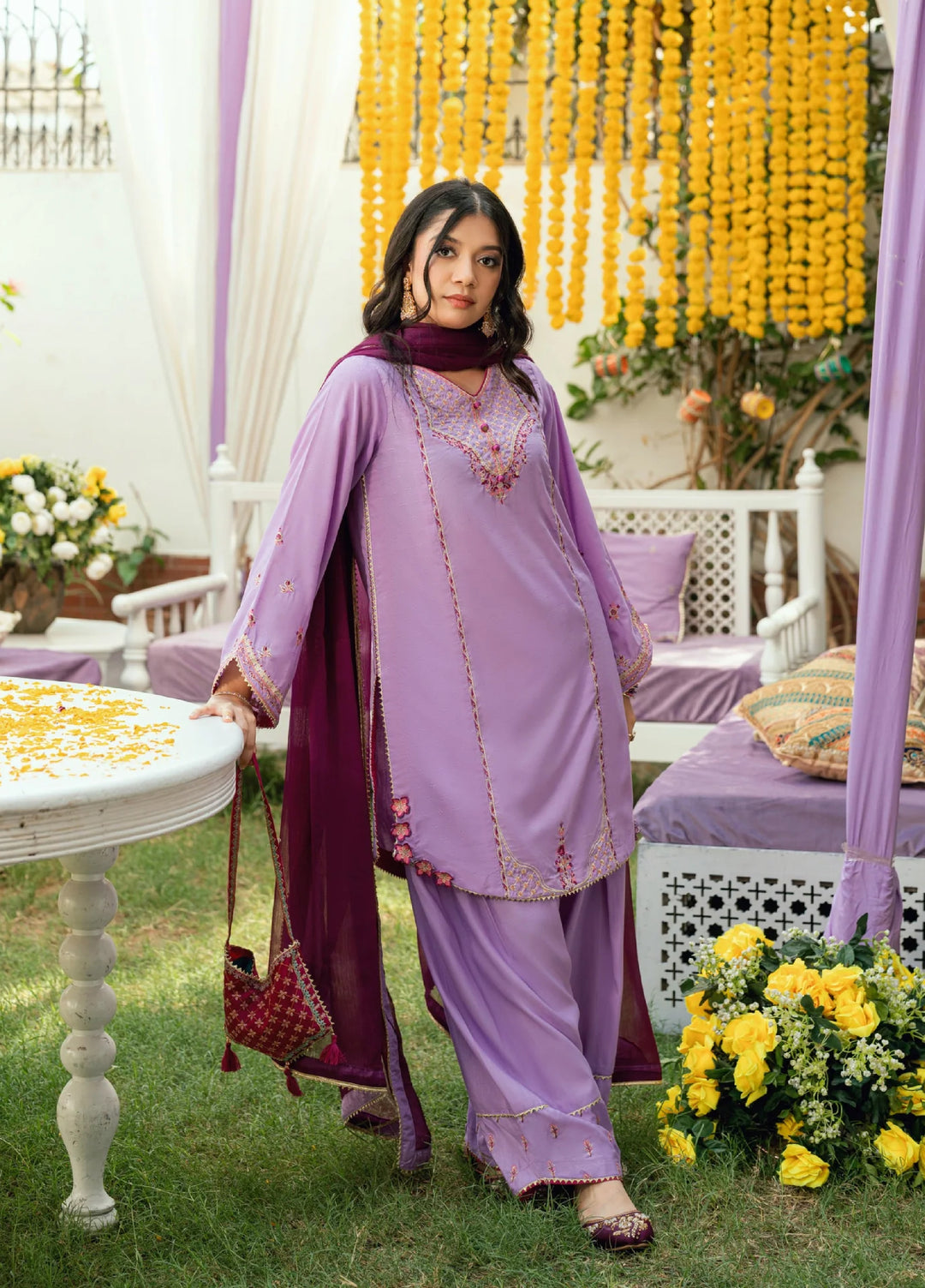 Omal by Komal Pret 3 Piece Dobby Suit Naaz- Festive Collection