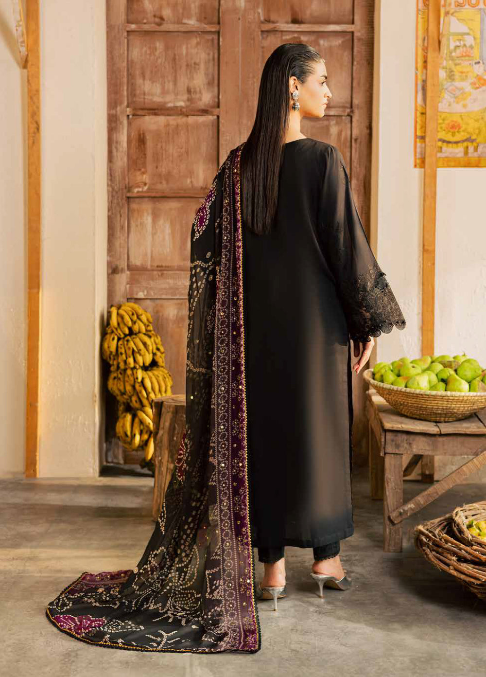 Bazar by Nureh Unstitched Chikankari Lawn 4 Piece Suit NU26UNL NE-257 - Eid Collection