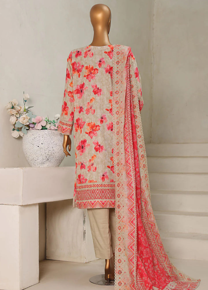 Hz Textiles Embroidered Khaddar Suits Unstitched 3 Piece PKE-202 - Winter Collection