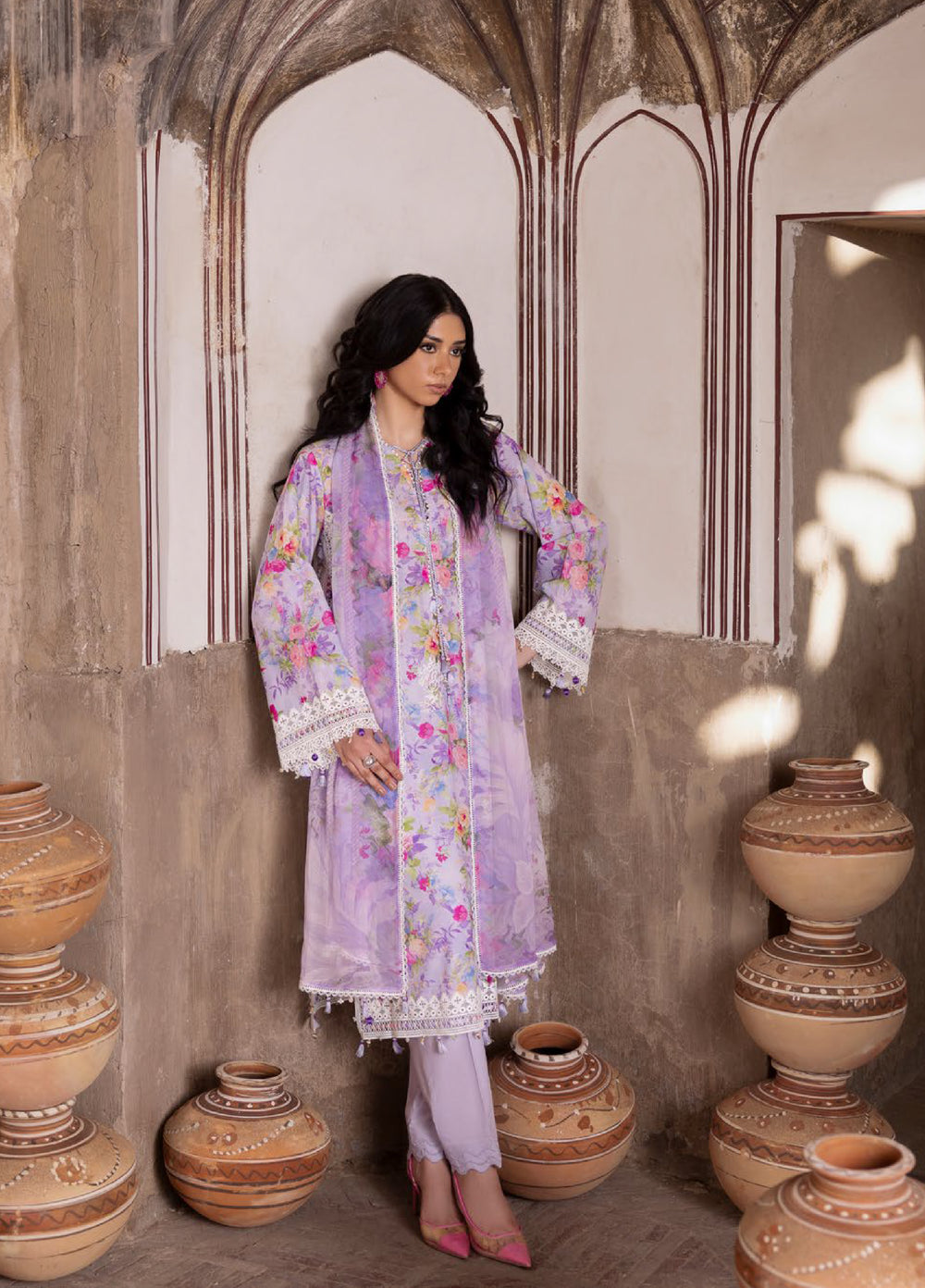 The Flora by Gul Ahmed Unstitched Embroidered Lawn 3 Piece Suit GA26ULF BM62045 - Casual Collection