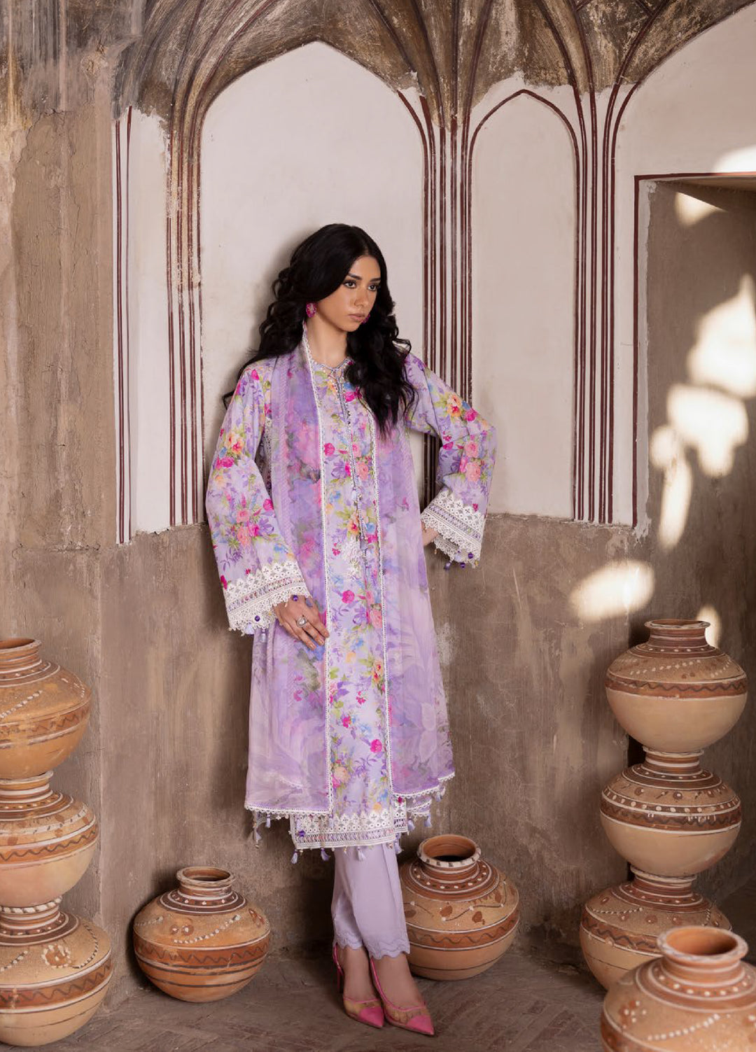 The Flora by Gul Ahmed Unstitched Embroidered Lawn 3 Piece Suit GA26ULF BM62045 - Casual Collection