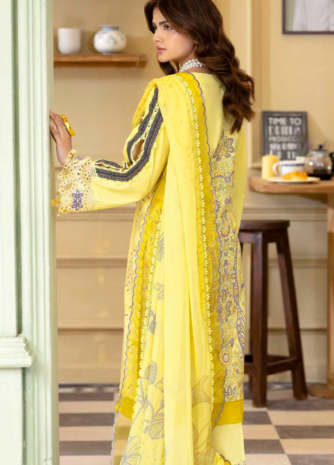 Al Zohaib Unstitched Applique Embroidered Lawn 3 Piece Suit AZ26UAL D-10 - Summer Collection