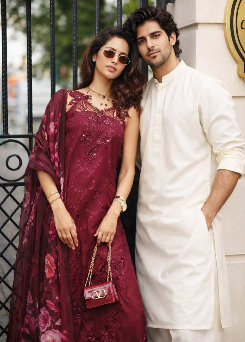 Noor Luxe by Saadia Asad Unstitched Chikankari Embroidered Lawn 3 Piece Suit SA26UNL D-3 ROSELINE - Summer Collection