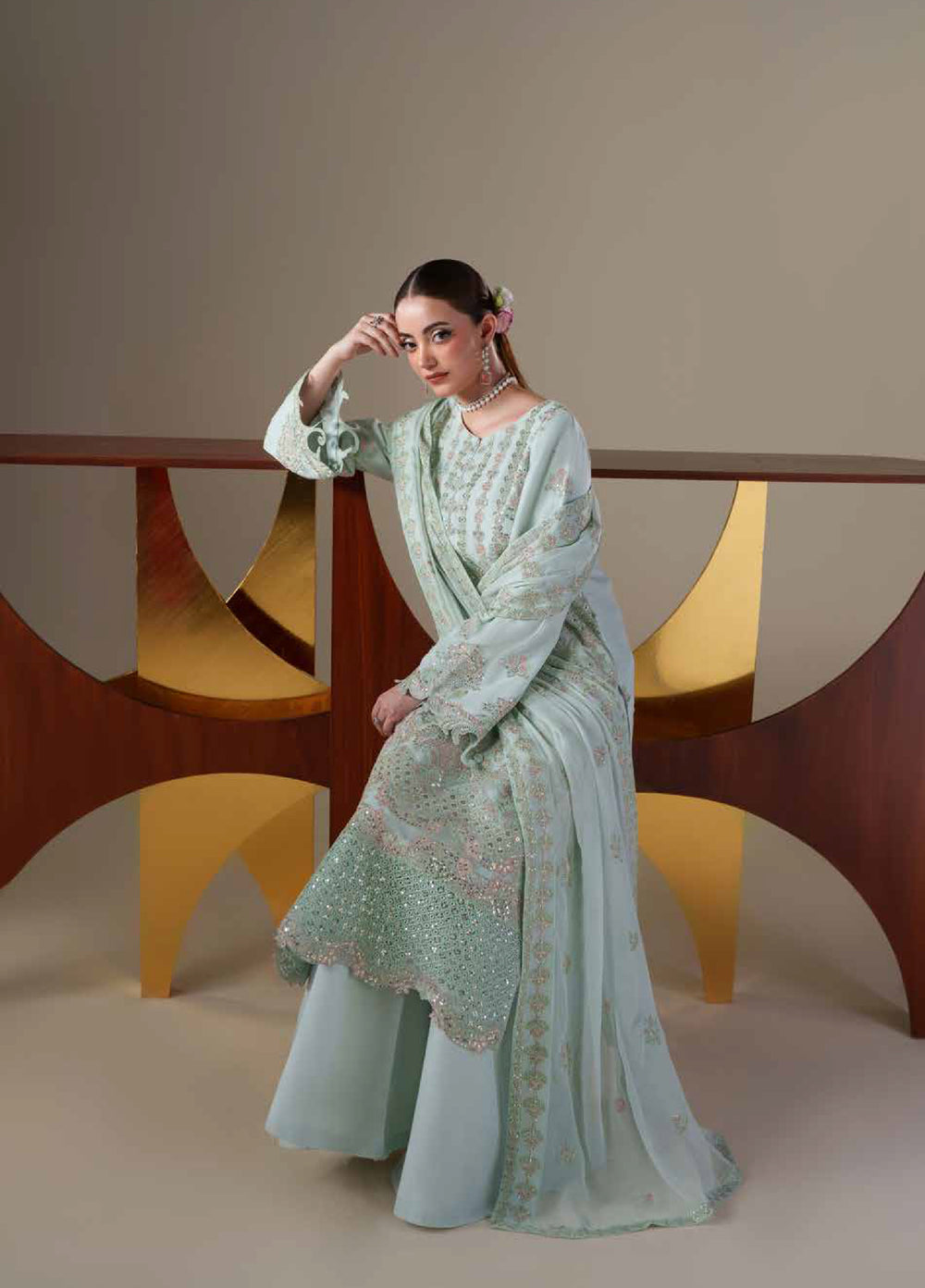 Nouvelle by Emaan Adeel Unstitched Embroidered Chiffon 3 Piece Suit EA26UNC Orla - Festive Collection