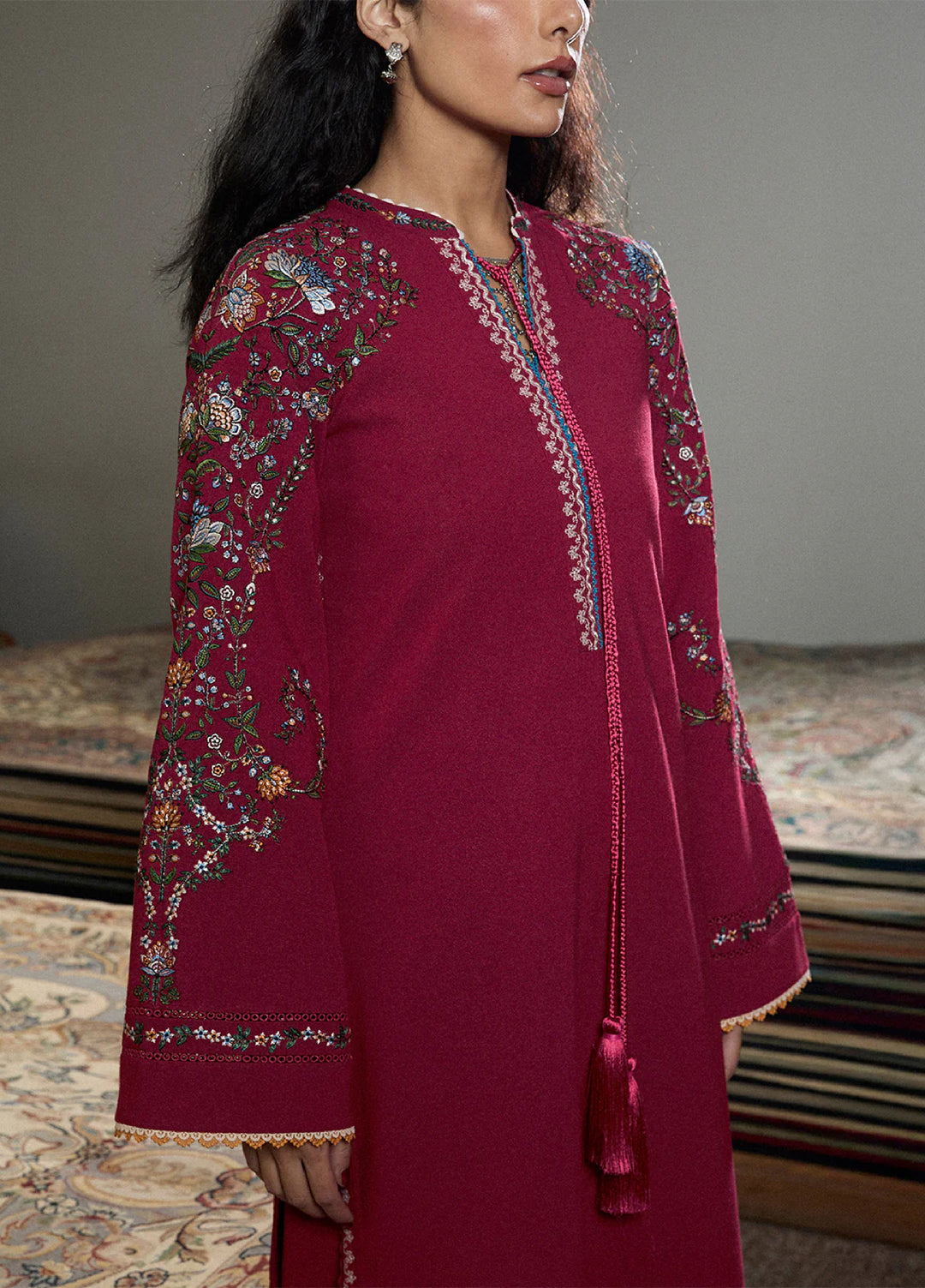 Jugnu by Hussain Rehar Unstitched Karandi Embroidered Suits 3 Piece HR25JW Hasti - Winter Collection