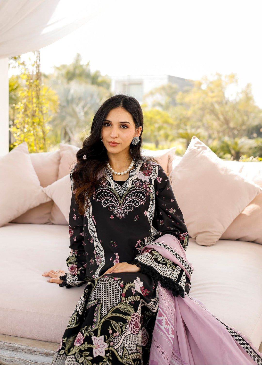 Saira Shakira Unstitched Embroidered Lawn 3 Piece Suit SSR26ULE SS-001B - Eid Collection