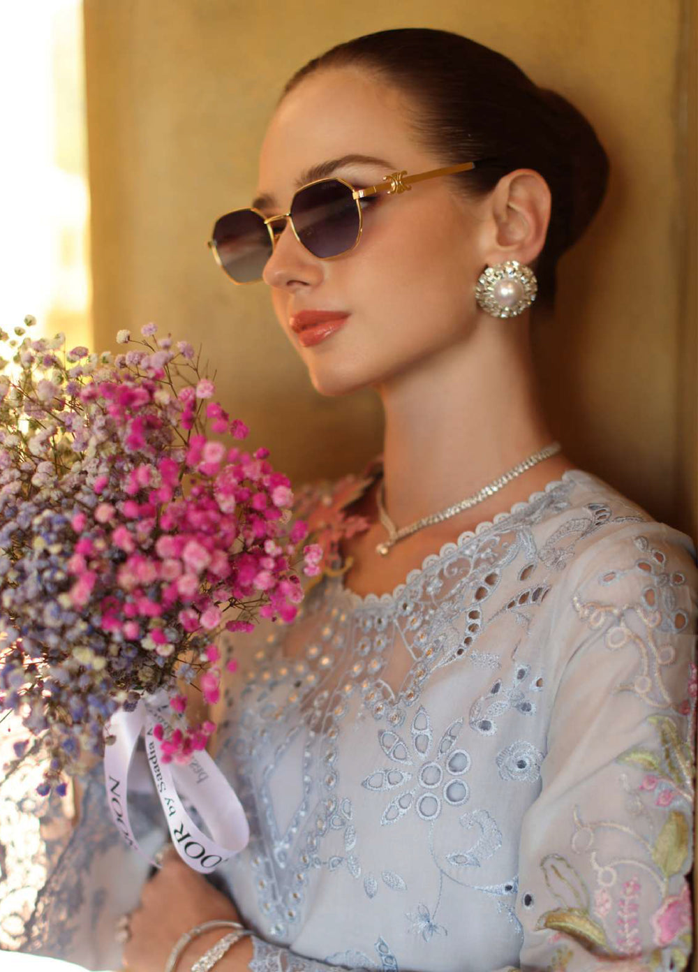 Noor by Saadia Asad Unstitched Embroidered Luxury Lawn 3 Piece Suit SA26UNL D10B-ROSELLE - Eid Collection