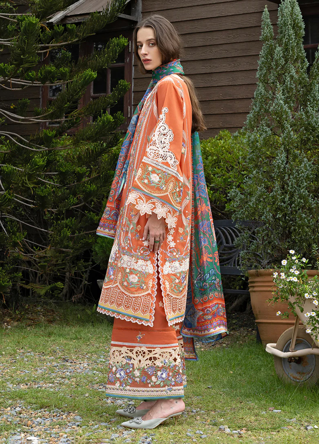 Mon Tresor by Esmel Unstitched Embroidered Luxury Lawn 3 Piece Suit EML26UMT D1-Vita - Summer Collection