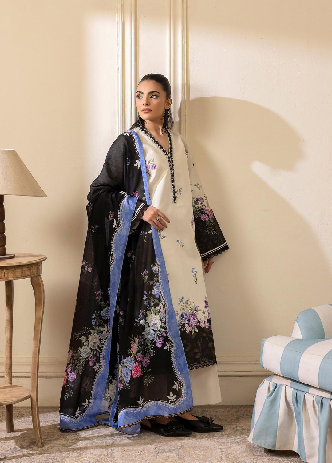 Nissa by RajBari Unstitched Printed Lawn 3 Piece Suit RB26ULN D-06 - Casual Collection