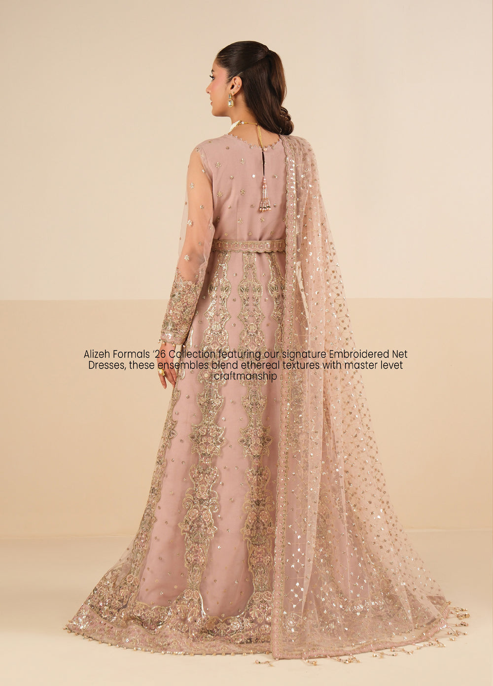 Alizeh Fashion Unstitched Embroidered Net 3 Piece Suit AF26UNF ROSHNI AF-NT-2256 - Festive Collection