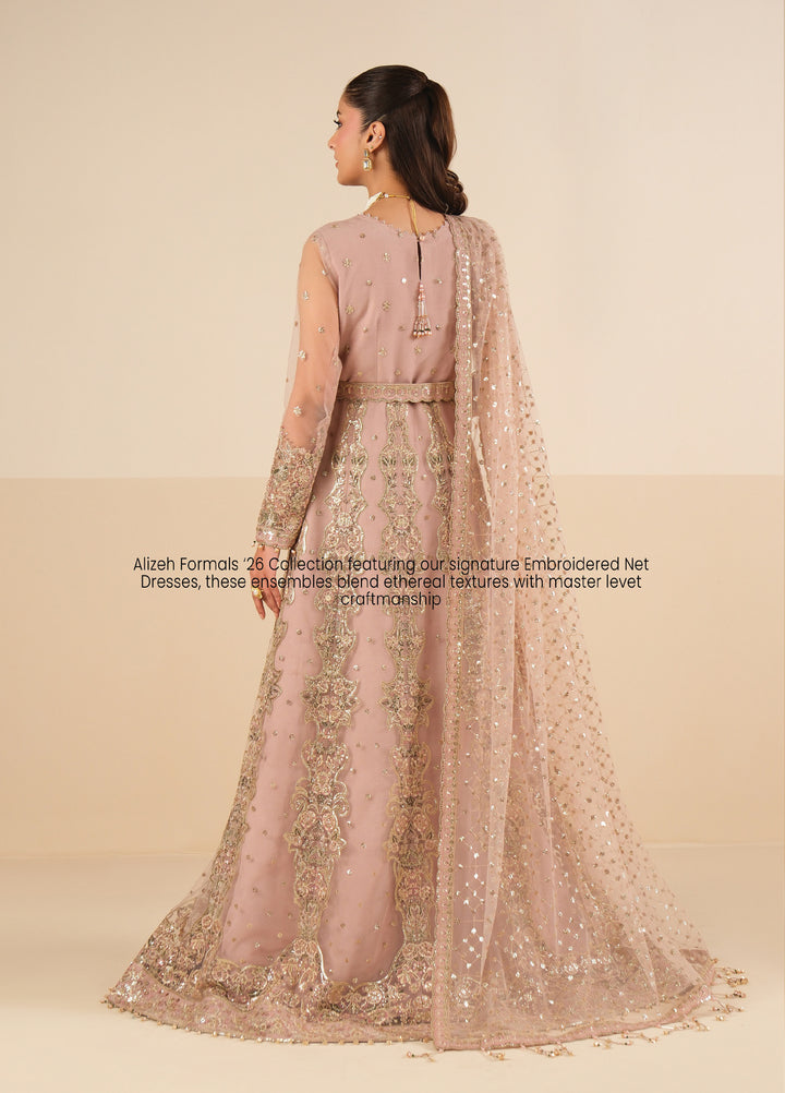 Alizeh Fashion Unstitched Embroidered Net 3 Piece Suit AF26UNF ROSHNI AF-NT-2256 - Festive Collection