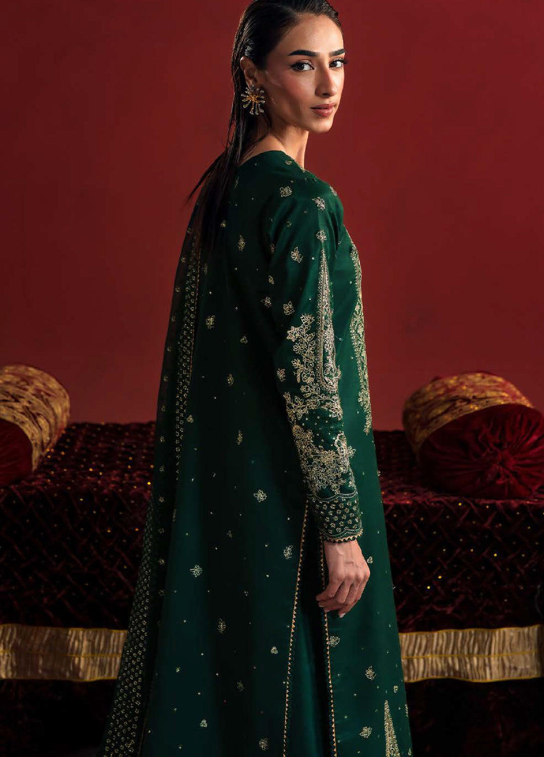 Shagun by Neeshay Unstitched Raw Silk Embroidered Suits 3 Piece NSH25SF MEHVAR - Festive Collection