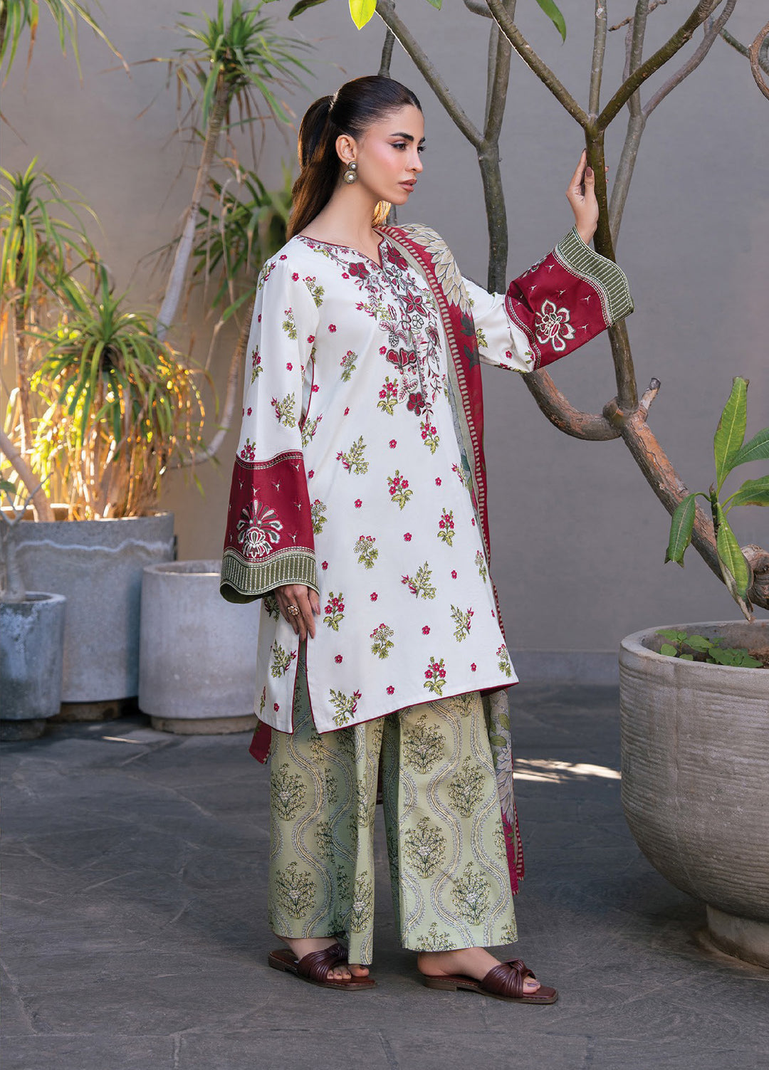 Layana by Xenia Formals Unstitched Embroidered Lawn 3 Piece Suit XE26ULL D-12 Amal - Summer Collection