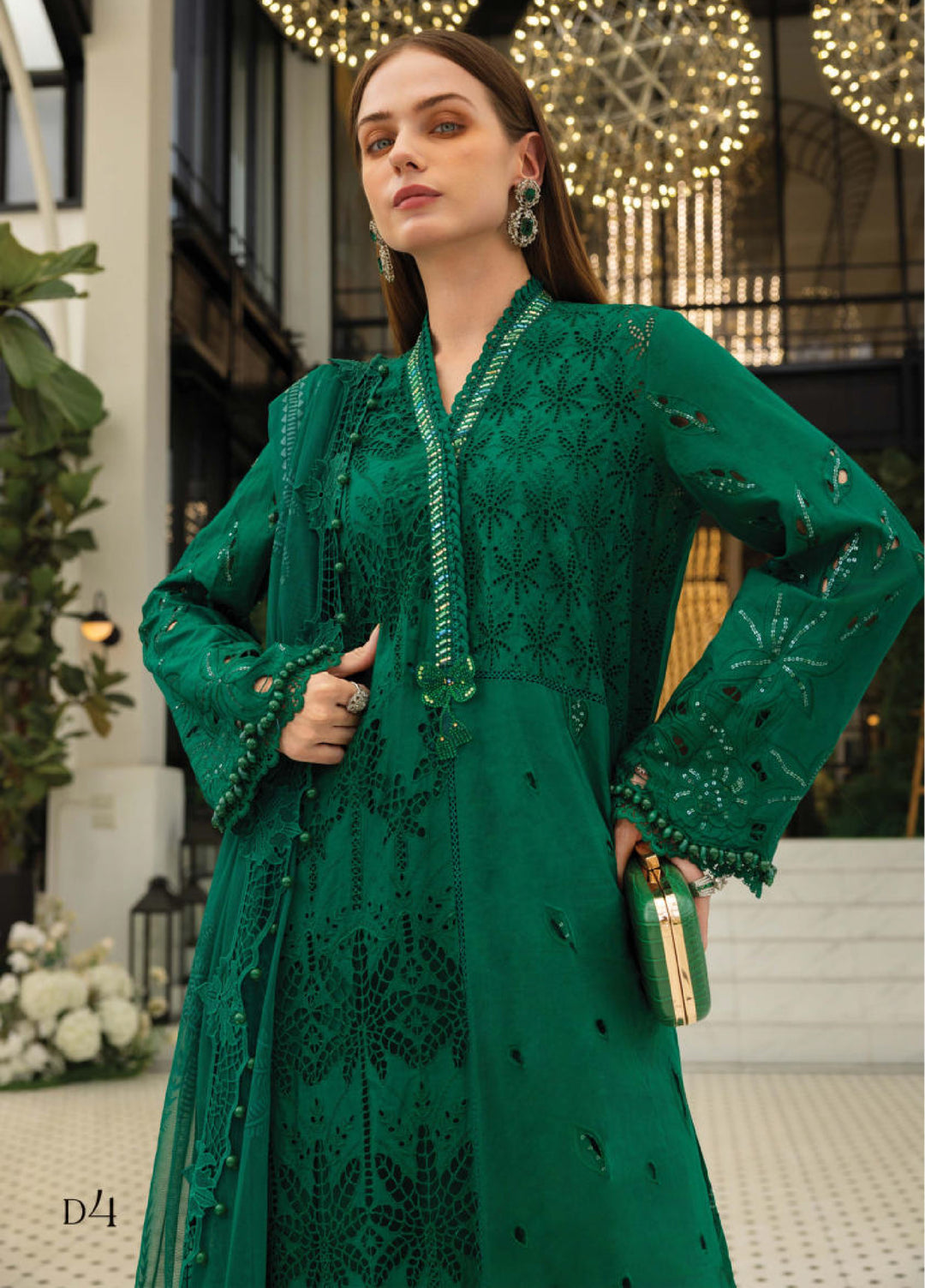 Maria B Unstitched Embroidered Lawn 3 Piece Suit MB26ULE D4 - Eid Collection