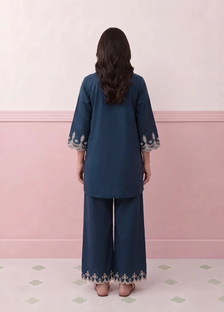 Scherezade Women RTW Embroidered Lawn Cotton 3 Piece Suit MIDNIGHT - Casual Collection