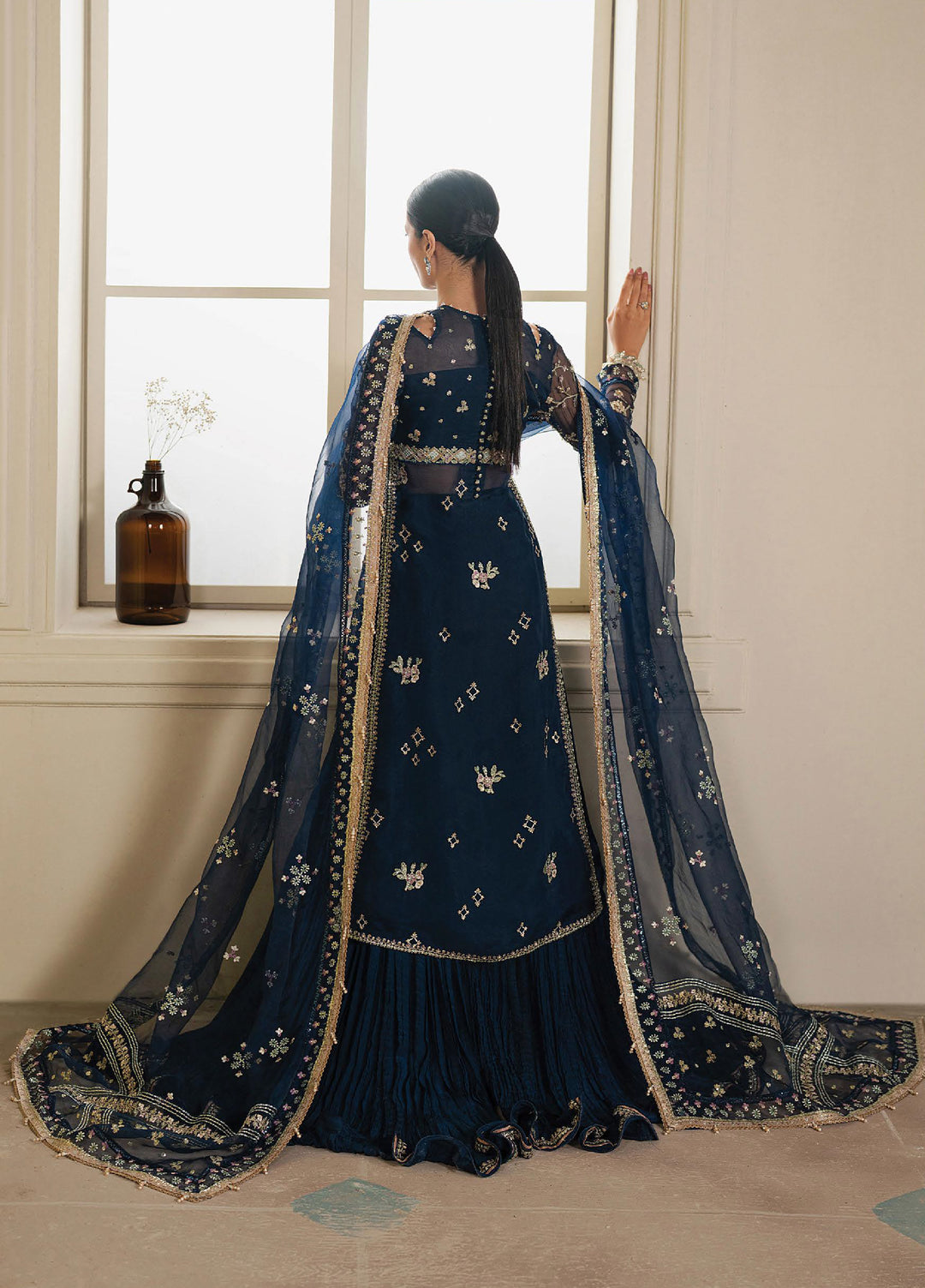 Solaris by Ayzel Unstitched Formals Organza Suits 3 Piece AAF25SW Lunara - Wedding Collection