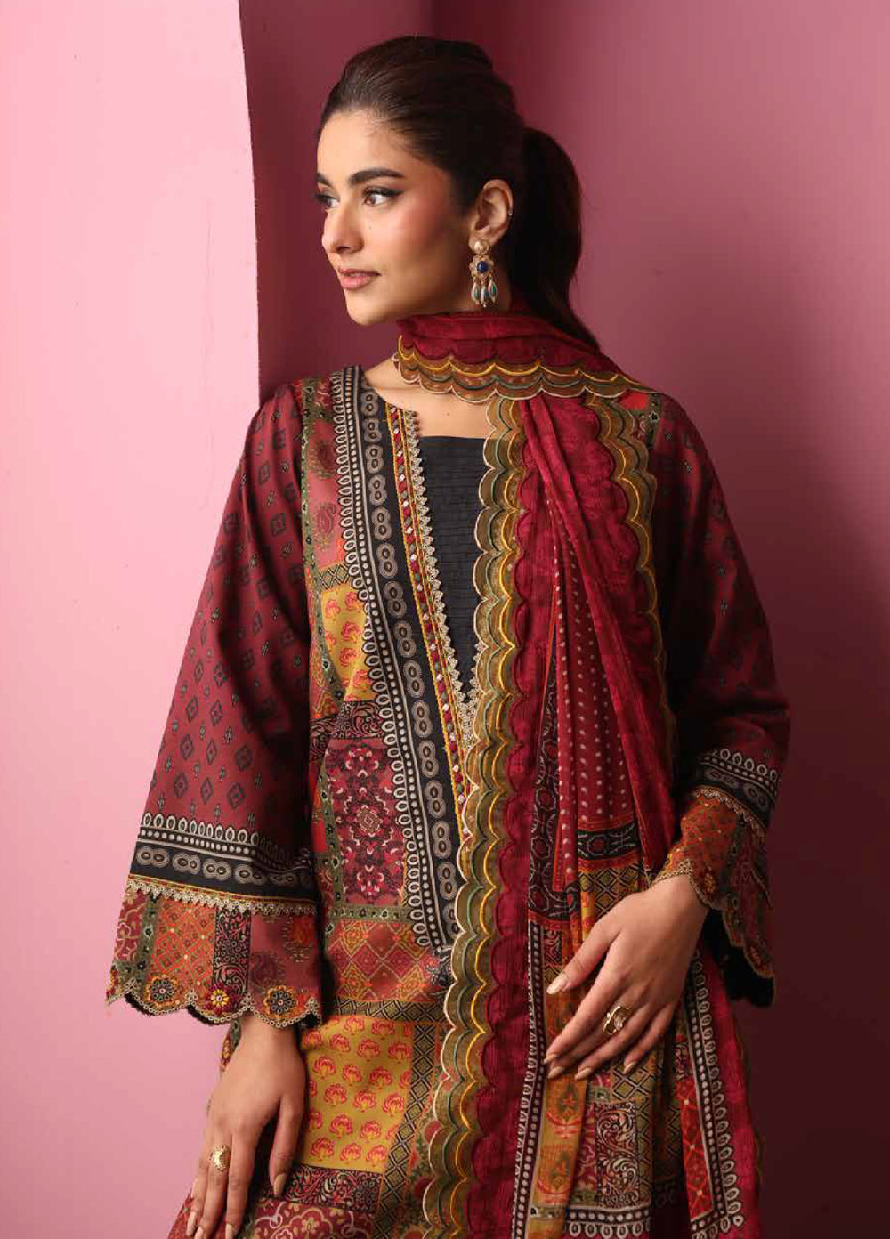 Combination by Charizma Unstitched Embroidered Lawn 3 Piece Suit CHR26UCL CC6-16 - Summer Collection
