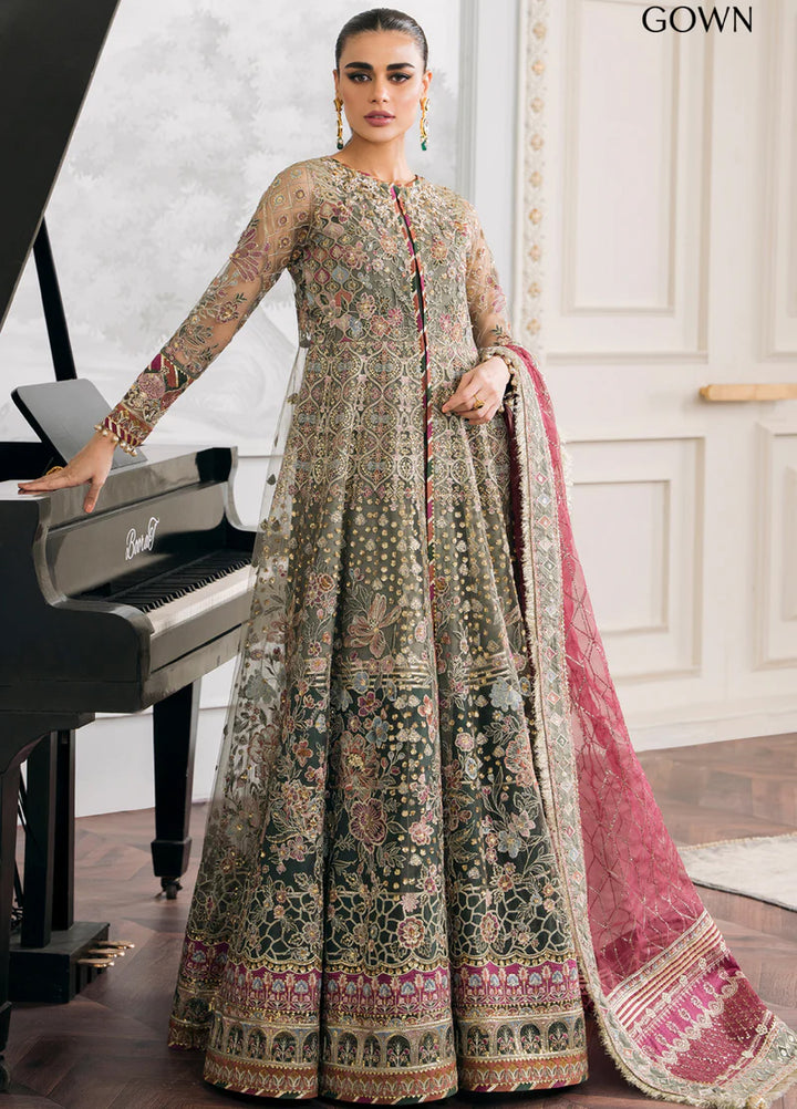 Chantelle by Baroque Unstitched Net Embroidered Suits 3 Piece BQ25FC CH12-02 - Festive Collection