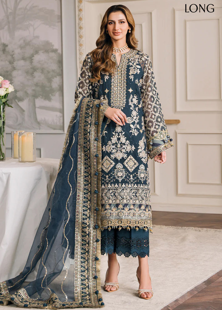 Chantelle by Baroque Unstitched Chiffon Embroidered Suits 3 Piece BQ25FC CH12-01 - Festive Collection