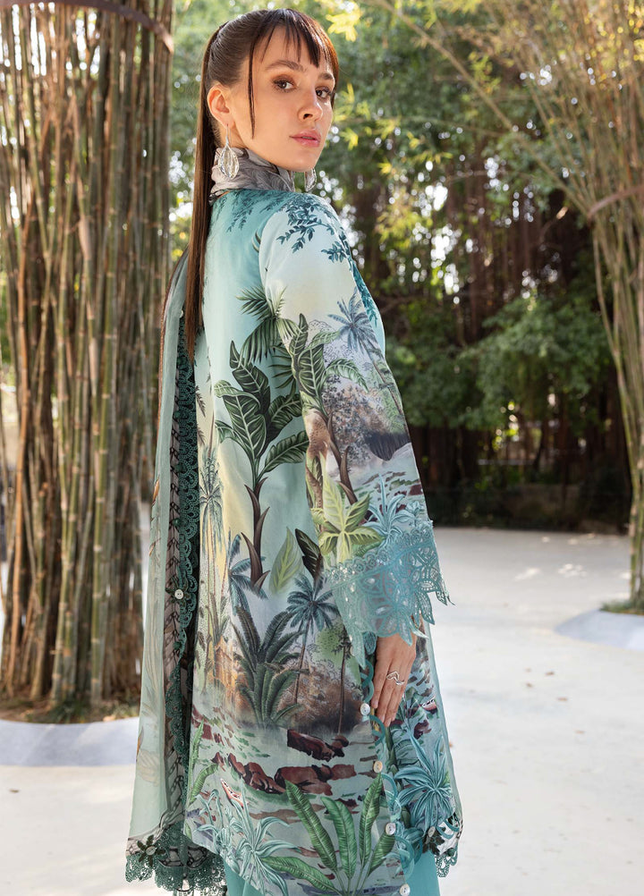 M Prints by Maria B Unstitched Printed Lawn 3 Piece Suit MB26UMP D-07 A - Summer Collection